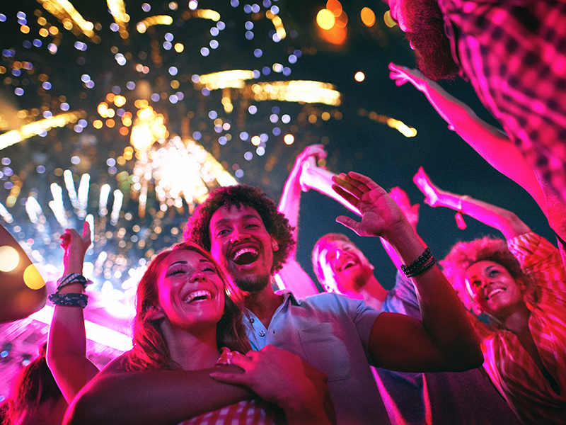 couple outside party