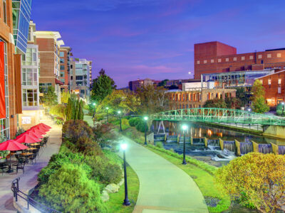 Greenville, SC Cityscape at Night