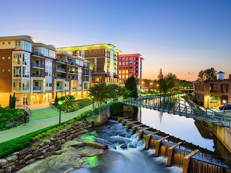 greenville south carolina cityscape